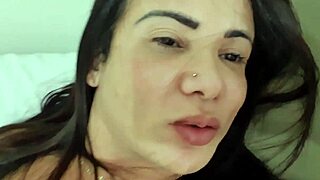 Athletic brunette gets tongue bath and cum