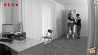 Blonde milf with tongue piercing deepthroats mature guy then rides big cock in studio