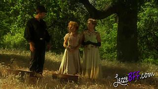 lezzie bff licking pussy with perfect view above the river