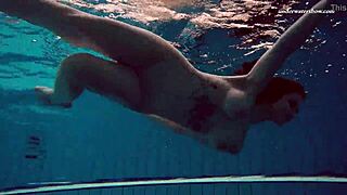 Dashka swims beautifully in the pool