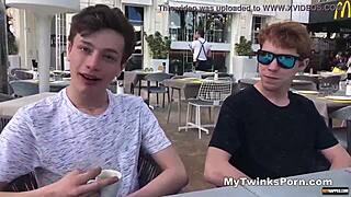 Obedient twinks tormented and fucked in rough raw foursome