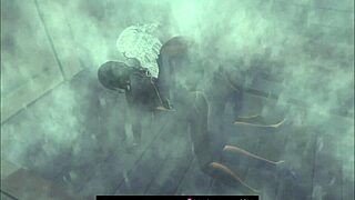 In this cartoon, characters are at the sauna enjoying a relaxing time