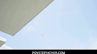 Stepfather finally gives in to hot stepdaughter Ailee Anne's tempting titties.