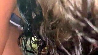 i'm sucking his big cock and getting fucked outside, feeling every inch