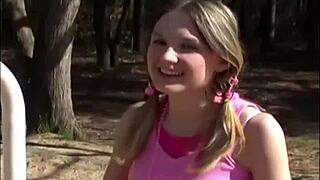 Teen Babe Flashes Panties