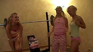 Little Summer strips naked with girlfriends at party.