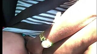 Teen ebony amateur strips and has hardcore car sex