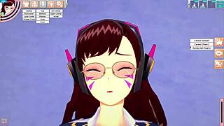 D.Va gets fucked hard in the room!