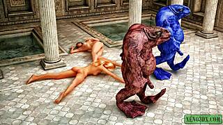 Watch this monstrous foursome? 3d hentai gangbang