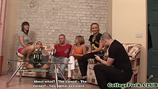 College Euros Luna And Lydia Perform Intense Cocksucking