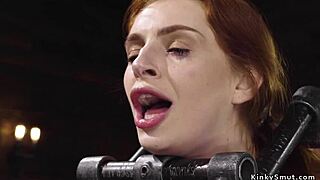 Locked in device bondage, redhead slave ready for master's whipping?