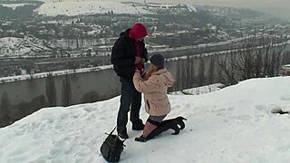 Blonde bitch gets fucked outdoor