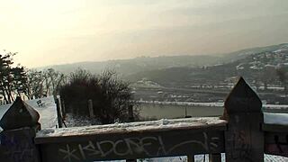 Blonde bitch gets fucked outdoor