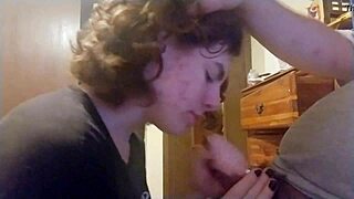 Gay man sucks cock with intense passion