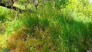 Feeling the rush, this milf cums quickly in her wet pantyhose during an outdoor air raid.