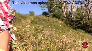 Athletic Blonde Redhead Workout Big Ass Public Nature Outdoor Mountain Hike