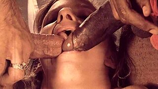 Винтажная волосатая киска в горячей межрасовой четверке