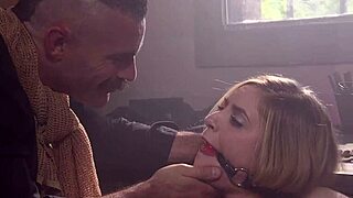 Amateur blonde gets rough sex while tied up