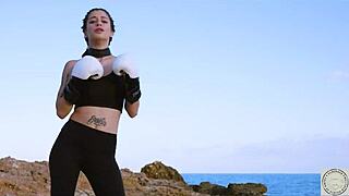 Boxer tied up and spanked before rimming her dom