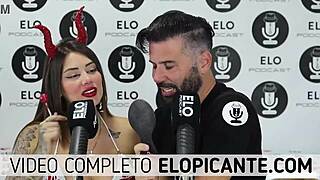 Blonde Sara sucks lollipop in spicy room, teasing her bum.