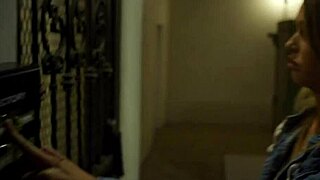 Sexy blonde has sex in the shower.