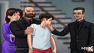 Summertime Saga features a big cock jerking off in the shower scene