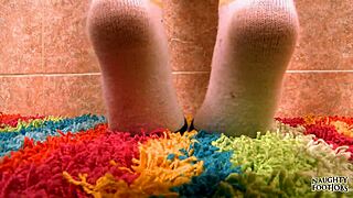 Keeani slutty little teen socks for footjob