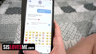 Fucking Step-Sister Beats Phone Sex With Girlfriend