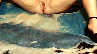 sexy wife in skirt masturbates alone at home