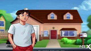 Summertime Saga features a big cock jerking off in the shower scene