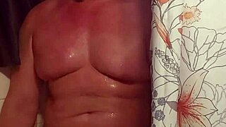 I'm playing with my big cock in the shower, feeling so good