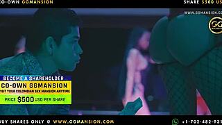 Three latina girls with big asses suck a dildo in lesbian threesome. Like it's real cock.