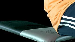 Latin male gets anal assfucking in gym bareback fantasy.