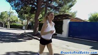 Big Natural Tits Girl Plays with Her Nipples