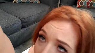 Horny redhead cutie caught on phone riding big cock 😍