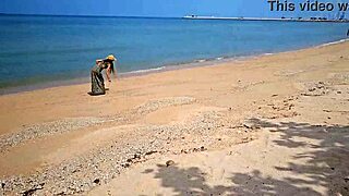 long dress no panties flashing on public beach