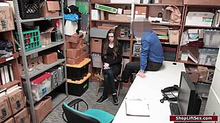 Skinny Babe Sucked and Fucked by Security Officer