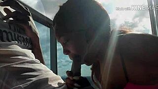 hot black chick gives epic blowjob and takes monster cock bareback in caribbean vibe