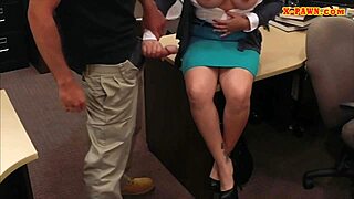 busty milf gives blowjob to pawn dude