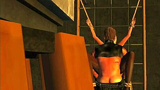 Tied up in Second Life bondage sex!