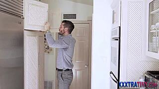 tiny teen rides big cock in fishnets and stockings!