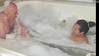 she gives bubbly blowjob close up