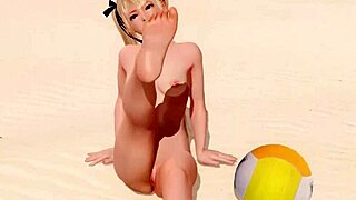 Marie Rose poses erotically on the beach in gravure studio close-up