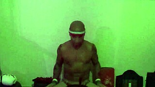 porn star stretches in split machine at gym