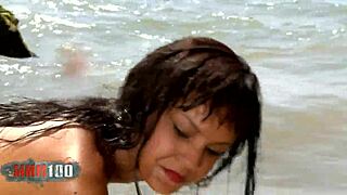 Pornstar Young Métis Sasha Jones Stripping On The Beach