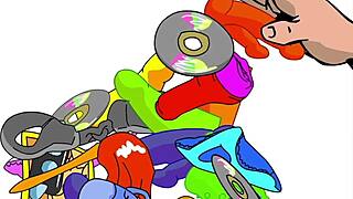 eddy bear has threesome in cartoon