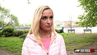 Playful blonde Crystal Caytlin enjoys public sex and pickups