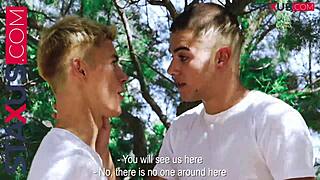 Cute twink coworkers fucking outdoors in high definition! 😘🏢