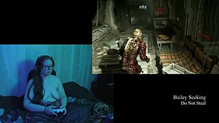Naked Brunette Plays Deadspace!