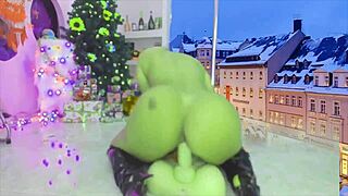 Hot Grinch fucks in split position